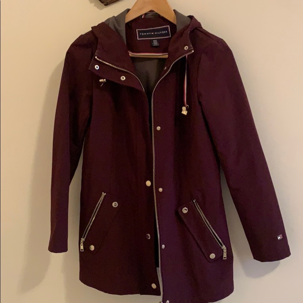 Tommy Hilfiger XS eggplant raincoat